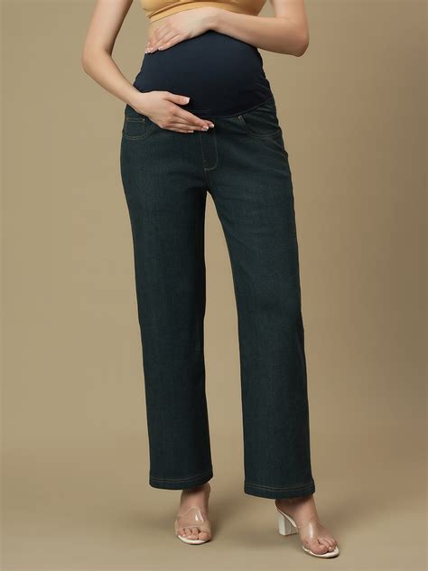 Buy Maternity Green Wide-leg Jeans
