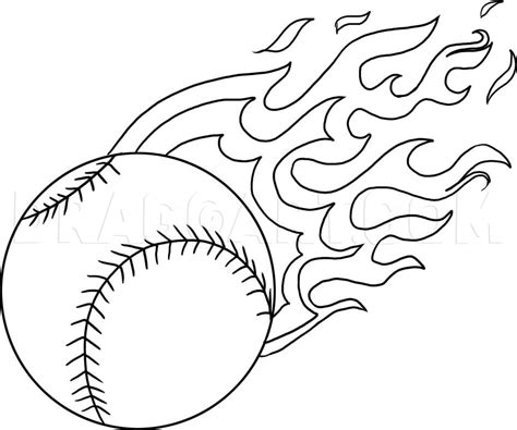How To Draw A Baseball, Drawing, Step by Step, by Dawn - DragoArt