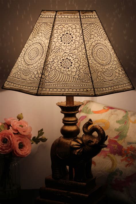 Large Floor Lamp Shade in Vintage Style Plain Hand Painted - Etsy