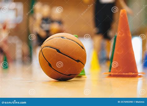 Basketball Training Game. Basketball Training Equipment on Sports Court ...