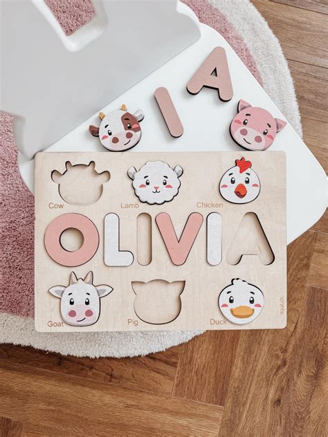 Personalized Name Puzzle for Kids, Custom Baby Gifts, Wooden Puzzles ...