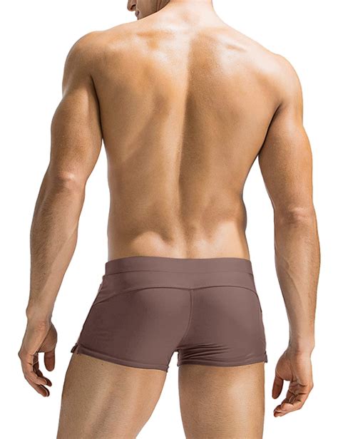 Snapklik.com : Mens Swim Tunks Sexy Swim Brief Square Leg Swimwear ...