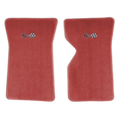 1969-1975 Corvette C3 Cut Pile Floor Mats with Crossed Flags