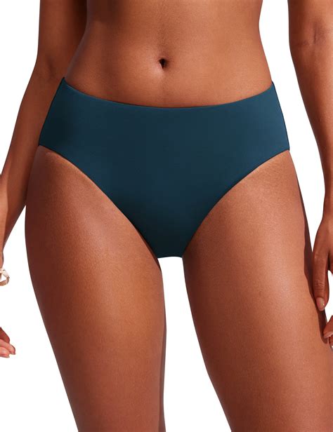 CRZ YOGA Bikini Bottoms for Women Mid Rise Full Coverage Swimsuit Basic ...