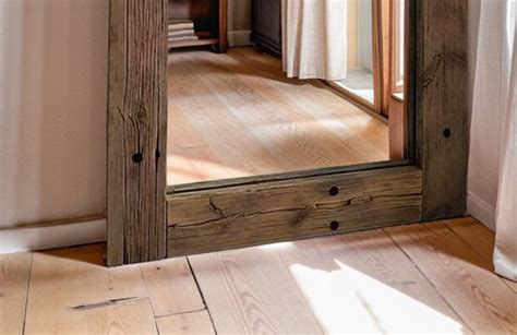 Rustic Reclaimed Wood Floor Mirror, Full Length Antique Mirror, Rustic ...