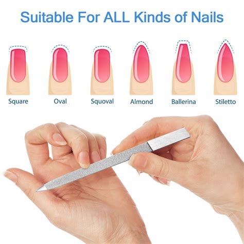 Buy 3 Pieces Diamond Nail File Set Stainless Steel Double Side Nail ...