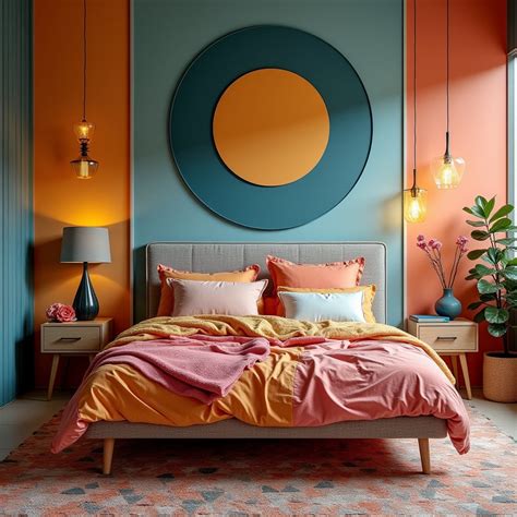 Colorful Fusion Bedroom Design | Stable Diffusion Online