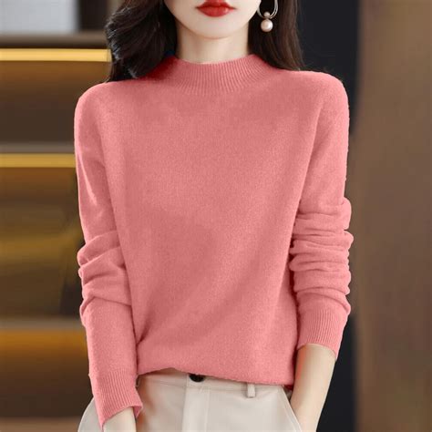 100% Merino Wool Sweaters for Women, 100% Merino Wool Mock Neck Long ...