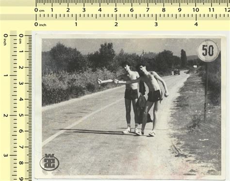 Two Naked Guys Hitchhiking Shirtless Boys Gay Int Interest Bulge old ...
