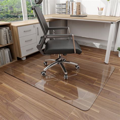 BEAUTYPEAK 36" x 46" Tempered Glass Office Chair Mat for Carpet or Hard ...