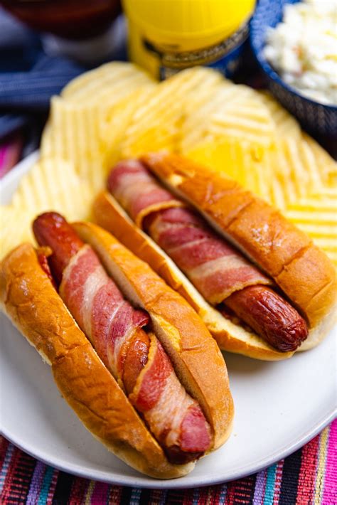 Deep Fried Bacon Wrapped Hot Dogs