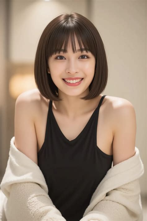 Black short stockings、M-shaped splits、Expand your pussy、short bob - SeaArt AI