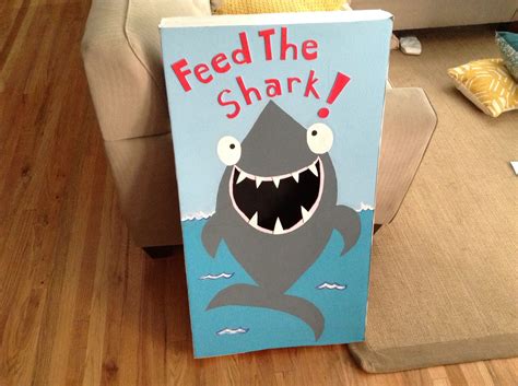 My diy feed the shark bean bag game! | Shark games, Bean bag games, Shark