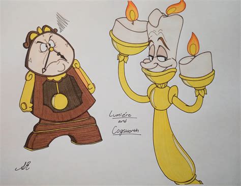 Lumiere and Cogsworth by AwesomeArtMaster15 on DeviantArt