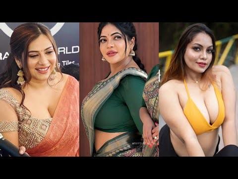 Beautiful indian sexy model saree front & back posing idea | saree shoot | Part-06