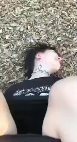 Dumb Pale Goth Slut Gets Outdoor Creampie Pounding in Leaves - Petite Alt Girl Choked & Fucked Hard POV Public Risk Raw Sex with Thick Ass & Perky Tits College Dumb Slutty Student Whore Missionary