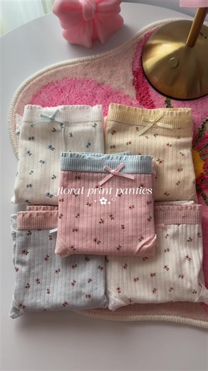 breathable cotton floral panties ⋆˚✿˖° #finetoo #floralprintpanties #underwear #cottonpanties #innerwear