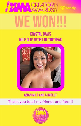 Thank you, thank you, thank you 🫶🏽 Because of all of you, I've won 🥳 MILF Clip Creator of the Year 🏆 in the @XBIZ XMA Creator Awards presented by @fansly