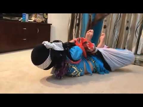 chinses dancer girl try scarf hogtie challenge