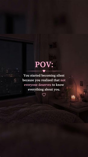 POV: You became silent. 🩷