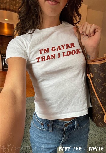 Lesbian Baby Tees Retro Baby Tee Queer Y2K Shirt LGBTQ 90s Baby Tee Funny Bisexual T-shirt Pansexual Top, Lesbian Gift I’m Gayer Than I Look - Etsy