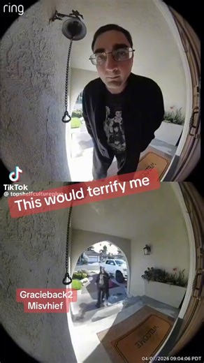 imagine this at YOUR door 😱 Dude in a long black coat and flip-flops starts banging like crazy, yelling ‘Where’s your daughter?!’ and threatening to ‘end’ you if you don’t open up. Homeowner stayed calm inside, hit record, and called the cops. What the hell would YOU do if someone showed up acting like this?! 👀 Drop your answer below — be honest 😂🔥