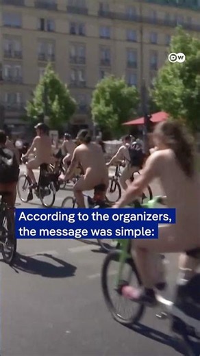 Hundreds of people cycled naked or half-naked through Berlin