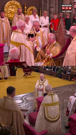 14K views · 38 reactions | King Charles III and Queen Camilla formally crowned. The St Edward's Crown is made of solid 22-carat gold. The 360-year-old crown is over 1ft tall and weighs 2.23kg #kingcharles #kingcharlescoronation #uk #notmyking #royalfamily #protest #antimonarchprotest #britain #economy #BuckinghamPalace #camilla #queenconsort | Mirror Now | Facebook