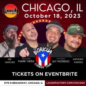 For the first time ever!!!! Puerto Ricans are runnin the famous Laugh Factory: Chicago!!! Mi gente tell your friends Latinos come support this show will be relatable to all audiences!!! Mark Viera Jay Moreno Abi Sanchez #boricua #puertorico #comedy | Anthony Fuentes