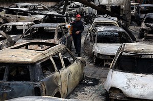 Photos of the Destruction Caused By Wildfires in the Greek Town of Rafina