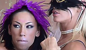 sandy, mya diamond in black stockings - backstage of surprise party ii