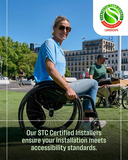 SYNLawn offers ADA-compliant turf systems, paired with the expertise, support, and spec-ready resources to ensure your entire installation meets accessibility standards from edge to access point. ✅ We help architects, planners, and municipalities deliver inclusive, future-ready spaces that welcome everyone. Contact us: synlawn.com/contact/ #SYNLawn #ADACompliant #InclusiveArchitecture #AccessibleDesign | SYNLawn