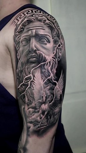 Tattooing Zeus and Pegasus from Greek Mythology