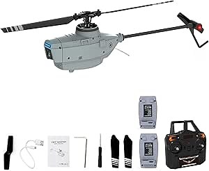 GoolRC C127 RC Helicopter with 720P Camera, 4 Channel Remote Control Helicopter, 2.4GHz RC Aircraft with 6-Axis Gyro, Altitude Hold, Optical Flow Positioning, One Key Take Off/Landing for Adults