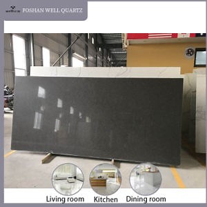 [Hot Item] Jet Black Gold Vein Marble Tile Slab Plate Stone for Kitchen Platform Countertop