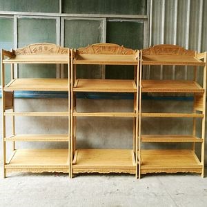 [Hot Item] Custom Logo Bamboo Wooden Cabinet Floor Book Shelf