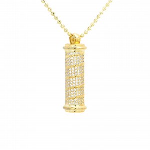 Cylinder Tube Barber Pole Sterling Silver 925 Plated With Yellow Gold - Etsy