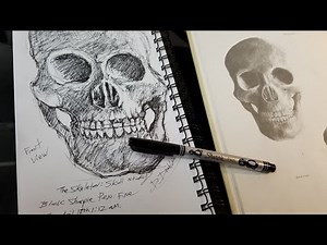 Skull Study with Black Fine Sharpie | Quick Artist Tip