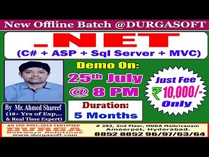 .NET (C# + ASP + Sql Server + MVC) Offline Training @ DURGASOFT