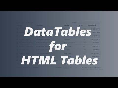Customize your HTML Tables with DataTables