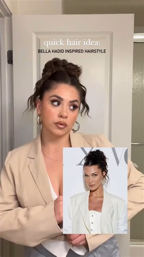 Bella Hadid inspired hairstyle 🤍 @cp_g clipped in the 180g 18" Wavy Dream Ponytail in shade 'Darkest Brown' to achieve this cute hairstyle 😍 | Luxury For Princess