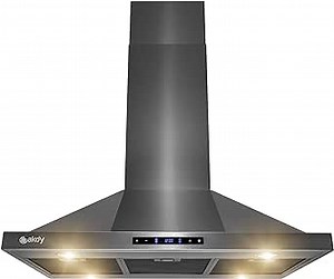 AKDY RH0408 Range Hood, 36 in, Black Stainless Steel