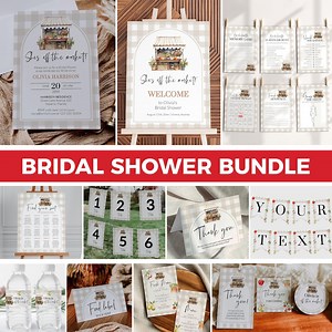Farmers Market Bridal Shower Invitation Bundle, Fresh off the Market Summer Brunch Set #068 - Etsy