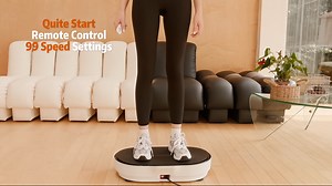 Vibration Plate Exercise Machine, Lymphatic Drainage Vibrating Plate Massagers With Loop Bands, 9 Preset Programs & 99 Speeds, Vibration Plates For Weight Loss Whole Body Workout Gym