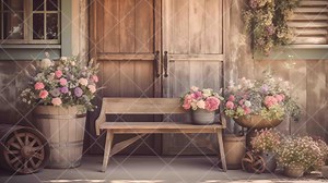 Rustic Garden Bench Digital Backdrop for Kids Photography - Etsy UK