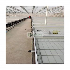 [Hot Item] Commercial Greenhouse Ebb and Flow Bucket System Movable Micro Greens Grow Rack 4X8 Flood Table and Rolling Bench
