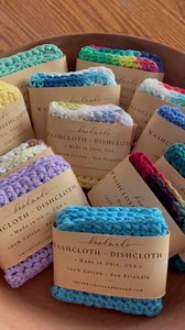 AMISH BASKETS AND BEYOND Handmade Crochet Cotton Dishcloths Washcloths Multi-Use for Shower, Bath, Dishes, Pans (Beach Ball)