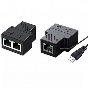 Ethernet RJ45 Network Splitter Hub 1 in 2 Out 1 Split 2 Out Simultaneous Internet Access Hundred Gigabit Gigabit Computer Host Router Switch Single Network Cable Simultaneous Use 2 Hosts