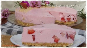 Tarta de petit suisse con fresas