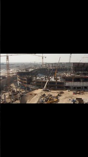 Mega Sports Stadium Construction: Steel Structure Erection & Roof Installation Process
